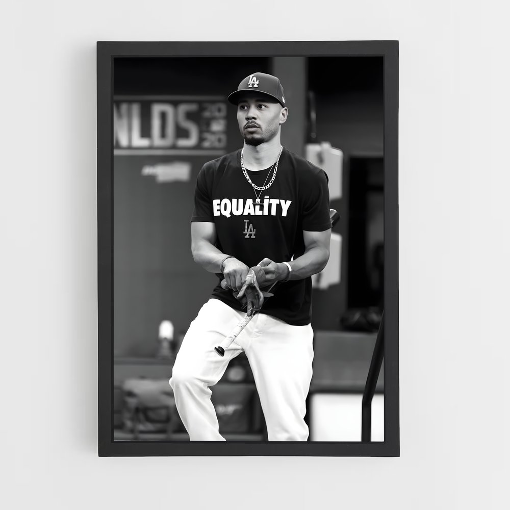 Poster Mookie betts contrastées – affiche Baseball (vue 2)